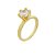 Anel solitário com pedra de zircônia banhado a ouro 18k - Imagem 3