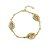 Pulseira folha com cristais coloridos banhada ouro 18k - Imagem 2