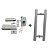 Kit ferragens para porta de vidro blindex pivotante + puxador tubular redondo 40x30cm - Branco - Imagem 1