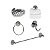 Kit acessorios para banheiro adesivo - Cromado - Imagem 1