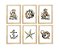Kit quadro náutica aquarela decorativo quarto criança enxoval bebê - Imagem 1