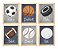 Kit quadro esporte bolas decorativo quarto criança enxoval bebê menino - Imagem 1