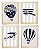 Kit quadro aviação balão decorativo  quarto criança bebê enxoval - Imagem 1