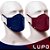 Kit 2 máscaras de proteção lupo fit antimicróbica lavável cor Azul e Vinho Lupo - Imagem 1