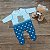 Salopete e body com bordado de Urso - Imagem 1