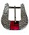 Jogo Fivela Americana Niquel Strass Cristal/ Rosa FM 2114/ 40mm - Imagem 4