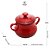 Pote De Cerâmica Com Tampa Retro Vintage 16,5x12cm - Vermelho - Imagem 3