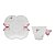 Xícara de Café com Pires de Porcelana Borboletas Rosa 100ml - Imagem 3