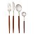 Faqueiro com 24 Peças De Aço Inox Cabo Estampa Madeira Organic - Imagem 1