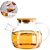 Chaleira Bula De Vidro Resistente 800ml Tampa Bambu E Filtro - Imagem 3