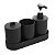 Conjunto para Banheiro 4 Peças Em Bambu PP Preto - Imagem 1