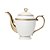 Conjunto para Chá 3 Peças Bule Leiteira e Açucareiro Porcelana Paddy Branco e Dourado - Imagem 4