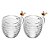 Xícaras Chá 2 Peças Vidro Parede Dupla 180ml Bee Lovely - Imagem 1