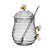 Açucareiro Colher Vidro Fino E Tampa 470ml Lovely Bee Abelha - Imagem 2