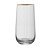 Kit 2 Copos Altos Lines Borda Dourada 450ml Vidro Fino - Imagem 4