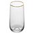 Kit 2 Copos Altos Lines Borda Dourada 450ml Vidro Fino - Imagem 3