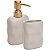Kit Banheiro Dispenser Porta Escova Em Ceramica Organic - Imagem 1