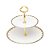 Prato Duplo para Doces de Porcelana Egg Branco e Dourado - Imagem 2
