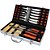 Kit Churrasco 17 Peças Gourmet Garfo e Faca Madeira E Maleta - Imagem 1