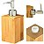 Porta Sabonete Liquido Bambu Dispenser Bancada Pump Prata - Imagem 6