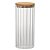 Pote Hermético De Vidro Canelado 1L Tampa De Bambu 20cm - Imagem 1