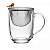 Caneca de Chá Com Tampa Infusor Bird Dourado 350ml Cristal - Imagem 1