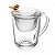 Caneca de Chá Com Tampa Infusor Bird Dourado 350ml Cristal - Imagem 2