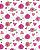 Papel de parede floral com rosas e corações - Imagem 1