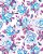 Papel de parede Floral com Rosas Azuis e Folhas Roxas - Imagem 1