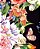 Papel de parede Floral Colorido com Fundo Preto - Imagem 1