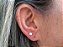 Brinco Masculino Feminino de Prata 925 Zirconia Cúbica Quadrado 4 Mm - Imagem 1