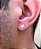 Brinco Masculino Feminino de Prata 925 Zirconia Cúbica Quadrado 4 Mm - Imagem 2