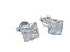 Brinco Masculino Feminino de Prata 925 Zirconia Cúbica Quadrado 6 mm - Imagem 2