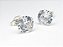 Brinco Masculino Feminino de Prata 925 Zirconia Cúbica Redondo 8 mm - Imagem 1