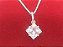 Colar Feminino Prata 925 Ponto de luz Zirconia Quadrado 6 mm - Imagem 2
