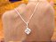 Colar Feminino Prata 925 Ponto de luz Zirconia Quadrado 6 mm - Imagem 5