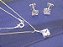 Conjunto Feminino de Colar e Brinco Prata Pura 925  Zircônia Quadrado - Imagem 2