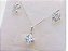 Conjunto Feminino de Colar e Brinco Prata Pura 925  Zircônia Quadrado - Imagem 5