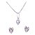 Conjunto Feminino de Colar e Brinco Prata Pura 925 Zircônia Coração - Imagem 2