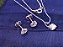 Conjunto Feminino de Colar e Brinco Prata Pura 925 Zircônia Coração - Imagem 6