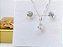Conjunto Feminino de Colar e Brinco Prata Pura 925 Zircônia Redondo - Imagem 1