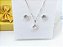 Conjunto Feminino de Colar e Brinco Prata Pura 925 Zircônia Redondo - Imagem 3