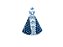 Pingente Prata 925 Nossa Senhora Aparecida Zirconia Safira - Imagem 1