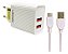 Carregador de Celular C/2 Entrada Usb e Cabo V8 Le-495 Micro - Imagem 2