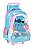 Mochila Alça e Rodas Stitch Peludinha Holográfica Azul - Imagem 1