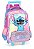 Mochila Alça e Rodas Stitch Peludinha Holográfica Roxa - Imagem 1