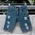 Bermuda Masculina Jeans Wear Rasgada 100% Algodão - Imagem 1