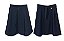 Saia Midi Jeans Leve Escuro Godê com Zipper Atrás e Regulagem Frotal 100% Algodão - Imagem 1