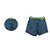 Short Curto Feminino Jeans Claro Lavado com Torçal e Pesponto Verde Limão 100% Algodão - Imagem 4