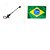Mastro de Popa e Luz Led + Bandeira do Brasil bordada 22x33 - Imagem 1